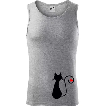 Zamilovaná kočka ocásek - Tílko pánské Core - L ( Tmavě šedý melír )