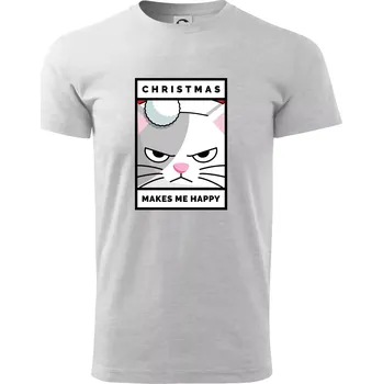 Christmas makes me happy - Triko extra velké (5-8XL) - 7XL ( Světlešedý Melír )