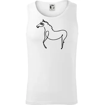 Kůň kreslený - Tílko pánské Core - 2XL ( Bílá )