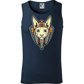 Egyptská kočka - Tílko pánské Core - S ( Námořní modrá (velmi tmavá - téměř černá) )