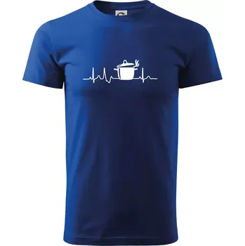 Pánské tričko EKG kuchař hrnec - Triko extra velké (5-8XL) - 8XL ( Královská modrá )