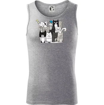 Kočky co nejsou tak úplně veselé - Tílko pánské Core - 2XL ( Tmavě šedý melír )