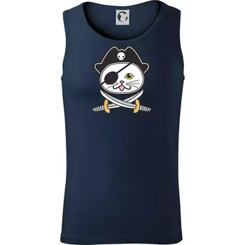 Kočičí pirát - Tílko pánské Core - 2XL ( Námořní modrá (velmi tmavá - téměř černá) )