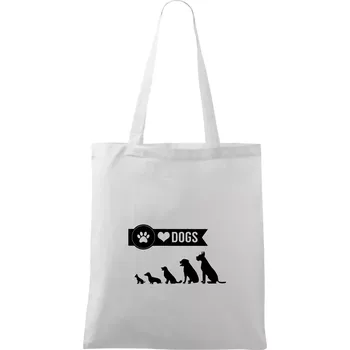 Nákupní taška I love dogs - tlapka - Taška bavlněná - 42 x 38 cm ( Bílá )