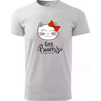 Kočka little princess - Triko extra velké (5-8XL) - 8XL ( Světlešedý Melír )
