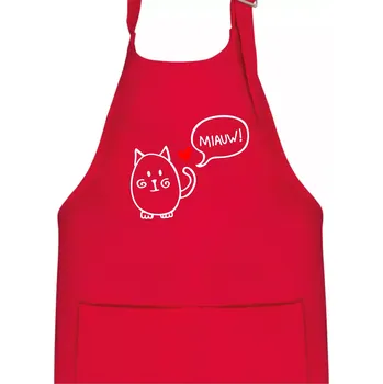 Kuchyňská zástěra Tlustá kočka - Dětská zástěra na vaření - Univerzální velikost ( Červená )