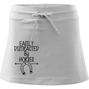 Dámská sukně Easily Distracted by Horse - Sportovní sukně - two in one - XS ( Bílá )