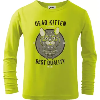 Chlapecké oblečení Cat deadkitten - Triko dětské Long Sleeve - 104-110cm / 3-4 roky ( Limetková )