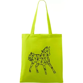 Geometrie - kůň jednobarevná - Taška bavlněná - 42 x 38 cm ( Limetková )