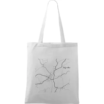 Nákupní taška Černobílá mapa Nýrsko 340 22 - Taška bavlněná - 42 x 38 cm ( Bílá )