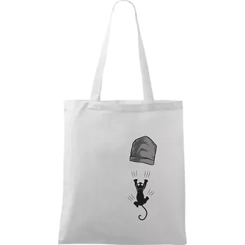 Kočka vypadla z kapsy - Taška bavlněná - 42 x 38 cm ( Bílá )
