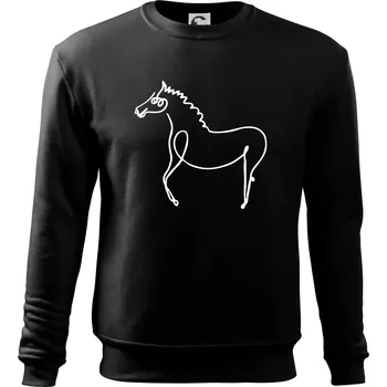 Kůň kreslený - Mikina Essential dětská - 158 cm/12 let ( Černá )
