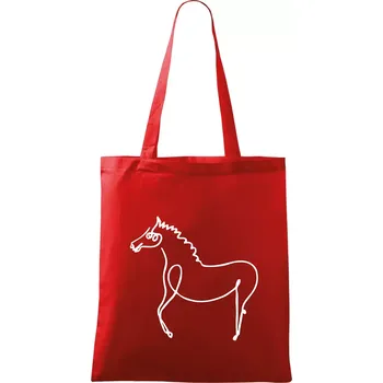 Nákupní taška Kůň kreslený - Taška bavlněná - 42 x 38 cm ( Červená )