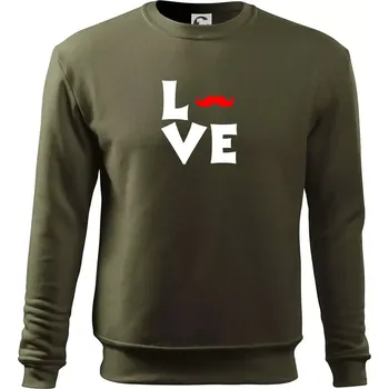 Pánská mikina Love mustache - Mikina Essential pánská - 2XL ( Military )