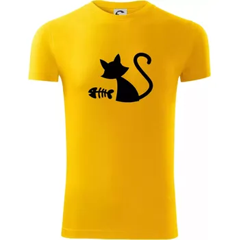 Pánské tričko Ryba vs kočka - Viper FIT - Pánské zůžené tričko - L ( Žlutá )