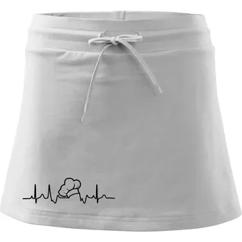 Dámská sukně EKG kuchařská čepice - Sportovní sukně - two in one - XS ( Bílá )