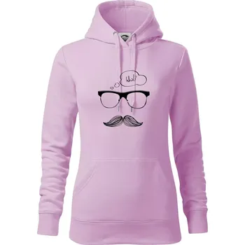 Dámská mikina Mustache what? - Mikina dámská Cape s kapucí - XS ( Orchid )