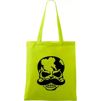 Mustache lebka - Taška bavlněná - 42 x 38 cm ( Limetková )