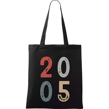 Nákupní taška Vintage číslice 2005 - Taška bavlněná - 42 x 38 cm ( Černá )