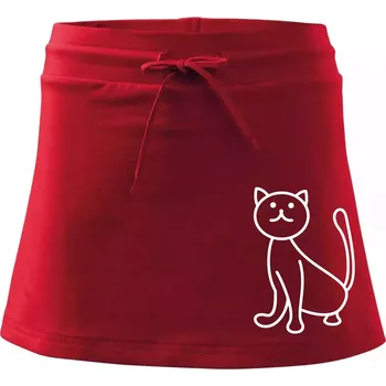 Dámská sukně Kočka kouká - Sportovní sukně - two in one - S ( Červená )