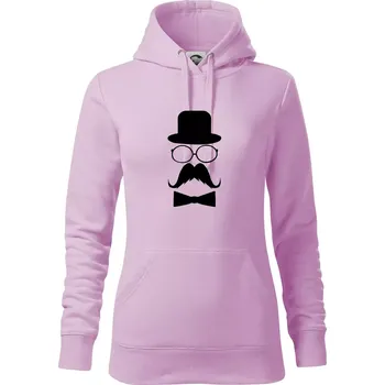 Dámská mikina Mustache pán - Mikina dámská Cape s kapucí - L ( Orchid )