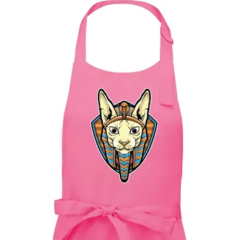 Kuchyňská zástěra Egyptská kočka - Pánská zástěra na vaření - Univerzální velikost ( Růžová )