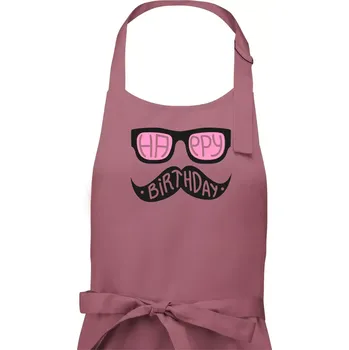 Kuchyňská zástěra Mustache narozeniny - brýle - Dámská zástěra na vaření - Univerzální velikost ( Starorůžová )