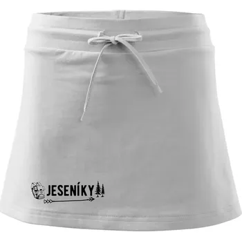Dámská sukně Jeseníky nápis - Sportovní sukně - two in one - L ( Bílá )