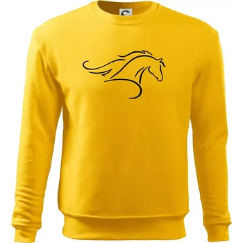 Pánská mikina Kůň - bežící silueta hlavy - Mikina Essential pánská - XL ( Žlutá )