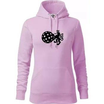 Dámská mikina Český lev florbal - Mikina dámská Cape s kapucí - L ( Orchid )