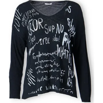 Dámský svetr Svetr s potiskem 6033 barva: černá