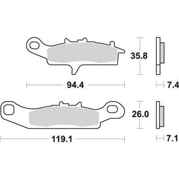 Brzdová destička SBS brzdové destičky KH349 OFF-ROAD sintrované barva zlatá KAWASAKI KFX 450 07-15, KVF 650 BRUTE FORCE 05-11, PRAIRE 01-03, HFX 700 V-FORCE 04-13, SUZUKI 700 QUADRUNNER, TWIN PEAKS ;04-06 pravý přední (SBS brzdové destičky KH349 OFF-ROAD sintrované barva)