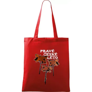 Nákupní taška Pravé české léto - Taška bavlněná - 42 x 38 cm ( Červená )