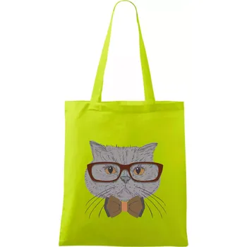 Hipster britská modrá - Taška bavlněná - 42 x 38 cm ( Limetková )