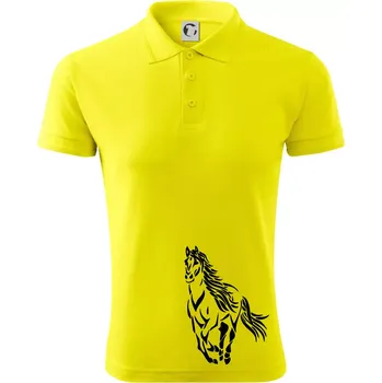 Pánská košile Kůň běžící - Polokošile pánská Pique Polo 203 - XL ( Citrónová )