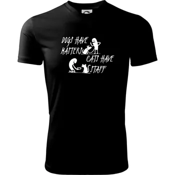 Pánské oblečení Dogs have masters, cats have staff - Pánské triko Fantasy sportovní (dresovina) - 3XL ( Černá )