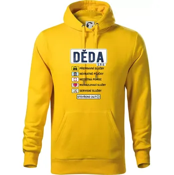 Pánská mikina Děda sro služby - Mikina pánská Cape s kapucí - XL ( Žlutá )