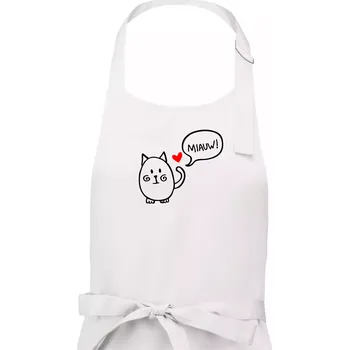 Kuchyňská zástěra Tlustá kočka - Pánská zástěra na vaření - Univerzální velikost ( Bílá )