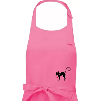 Kuchyňská zástěra Zamilovaná kočka prohnutá - Dámská zástěra na vaření - Univerzální velikost ( Růžová )