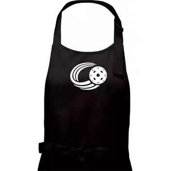 Kuchyňská zástěra Florbal míček - Dámská zástěra na vaření - Univerzální velikost ( Černá )