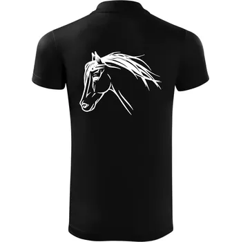 Pánská košile Kůň - hlava celá - Polokošile Victory sportovní (dresovina) - M ( Černá )
