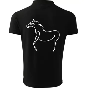 Pánská košile Kůň kreslený - Polokošile pánská Pique Polo 203 - S ( Černá )