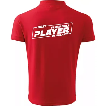 Pánská košile Best floorball player in galaxy - Polokošile pánská Pique Polo 203 - 2XL ( Červená )