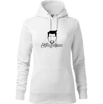 Dámská mikina Na pána - Mikina dámská Cape s kapucí - XL ( Bílá )