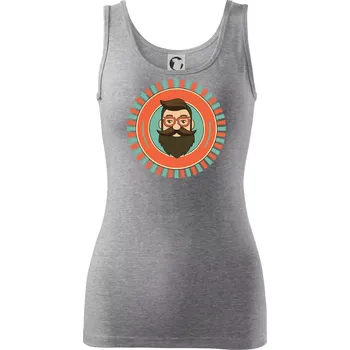 Dámské tričko Plnovous v kruhu - Dámské tílko - L ( Tmavě šedý melír )