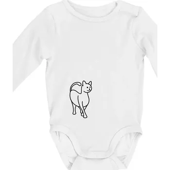 Ladná kočka - Body kojenecké s dlouhým rukávem - Dlouhý r. do 3 měs ( Bílá )