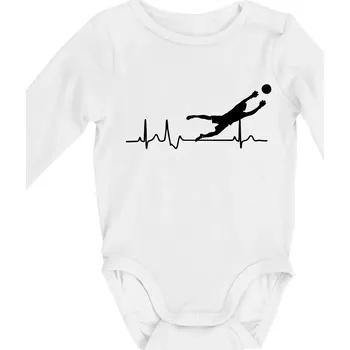 Ekg fotbal brankář - Body kojenecké s dlouhým rukávem - Dlouhý r. 3-6 měs ( Bílá )