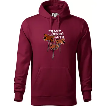 Pánská mikina Pravé české léto - Mikina pánská Cape s kapucí - 5XL ( Garnet )