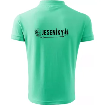 Pánská košile Jeseníky nápis - Polokošile pánská Pique Polo 203 - 5XL ( Mátová )