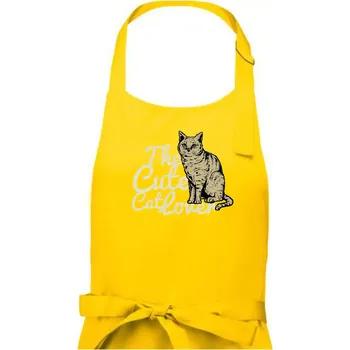 Kuchyňská zástěra The cute cat lover - Pánská zástěra na vaření - Univerzální velikost ( Žlutá )